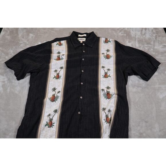 Campia Moda Shirt Mens XL Pineapple Palm Tree Embroidered Hawaiian Tropical - Picture 4 of 6